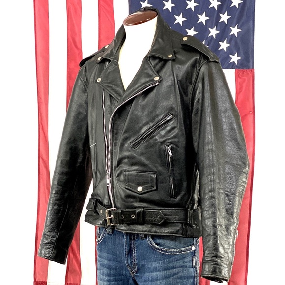 HUDSON LEATHERVINTAGEMen’s Moto Leather Jacket